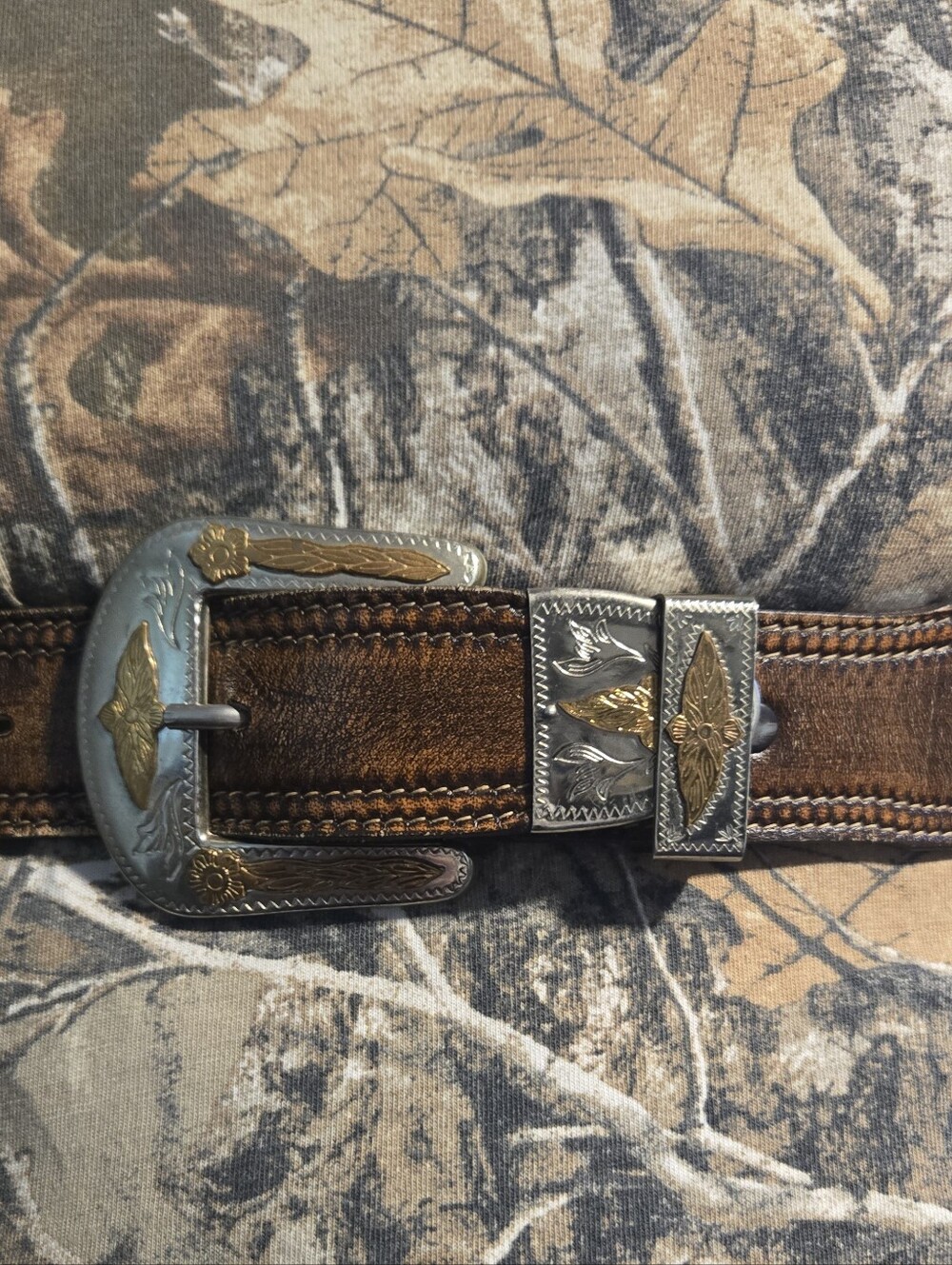 Lyntone-Vintage Cowhide Leather Embossed Lizard Print Western Belt-Size 34 - Picture 16 of 16